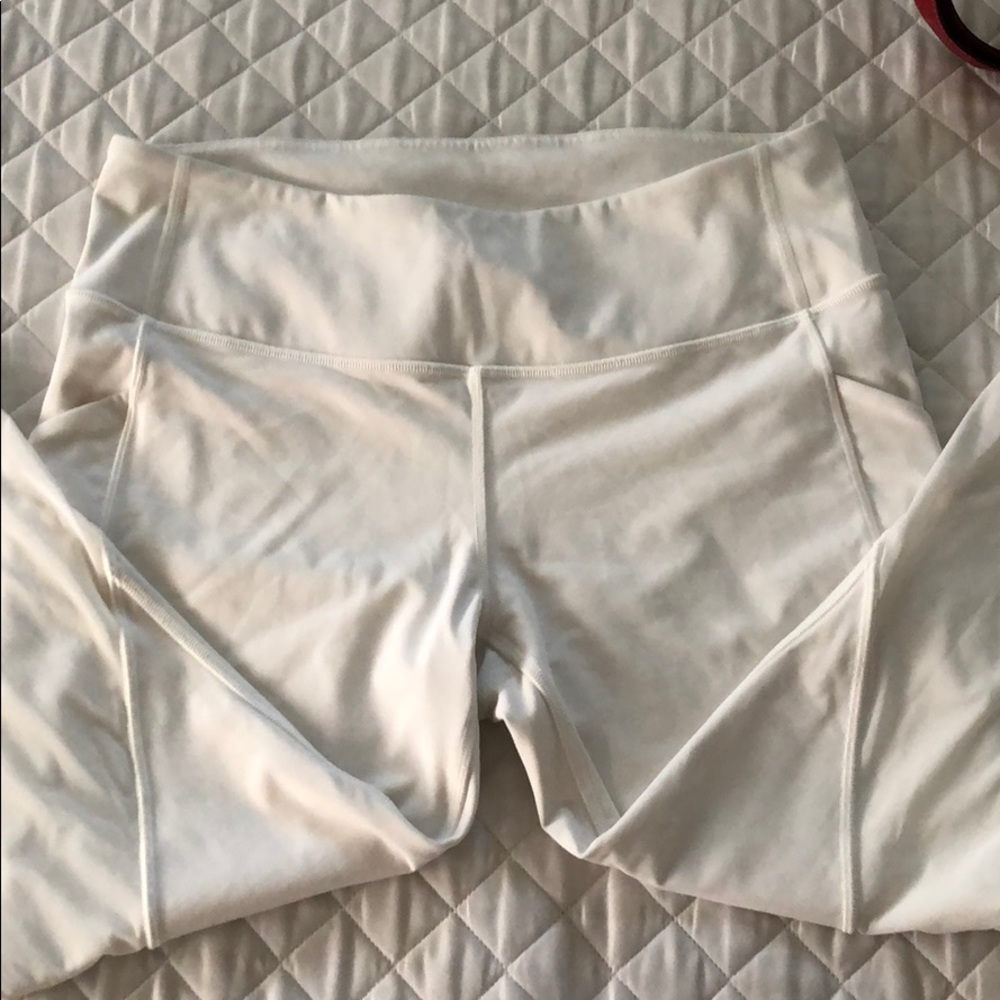 Lululemon Crop Leggings Sz10 - White - Picture 2 of 5